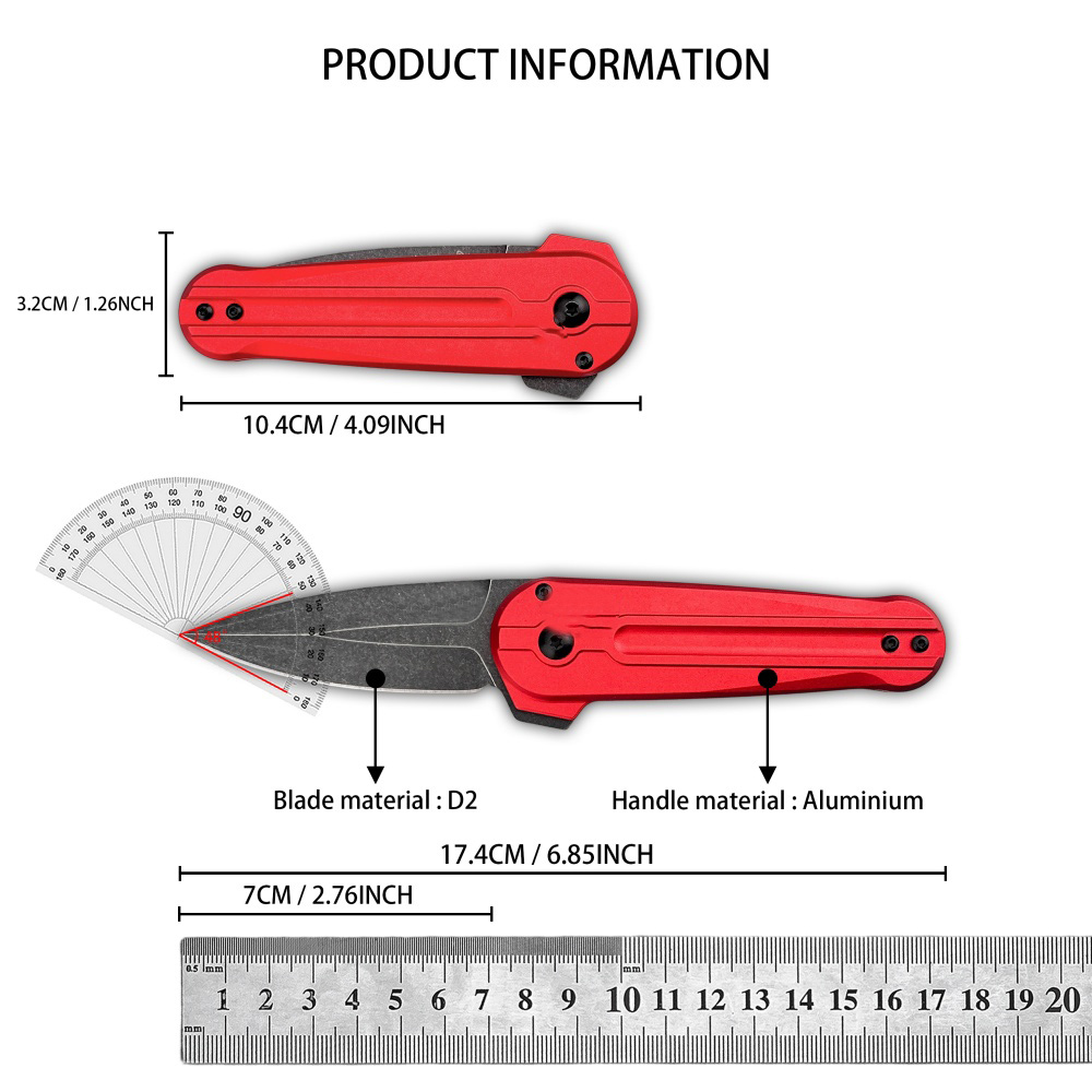 Red Handle Folding Pocket Knif - Edc Carry For Men ulasan dan harga