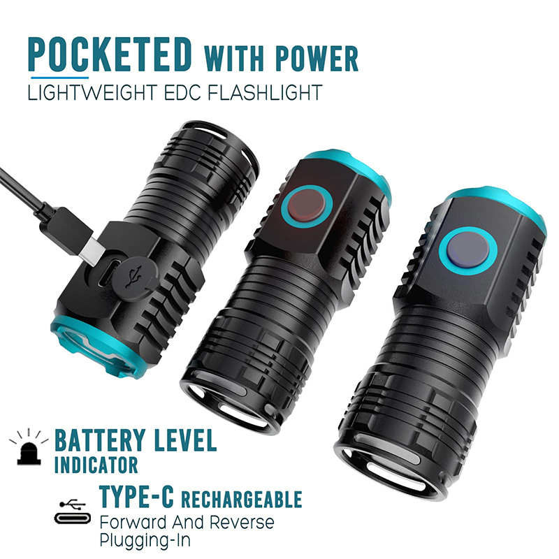 Type-C USB Rechargeable Pocket - Edc Carry Flashlight ulasan dan harga